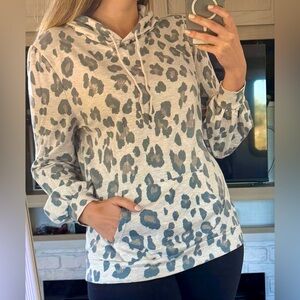 Scoop | Women’s Leopard Print French Terry Hoodie | Size M